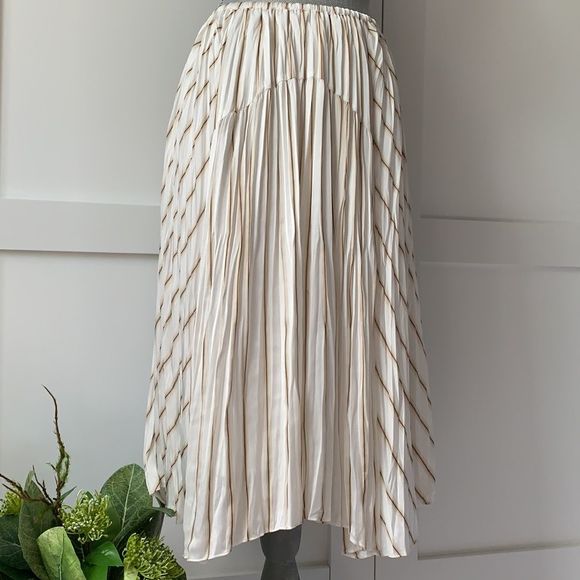 Vince crushed panel stripe midi skirt size M - Picture 4 of 7